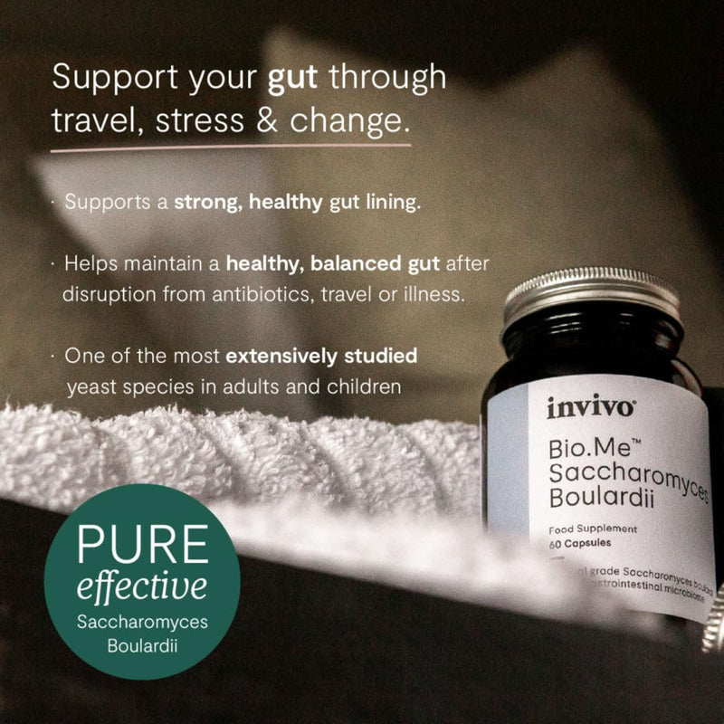 Invivo Bio.Me Saccharomyces Boulardii Probiotics Supplement, Targeted Gut Microbiome Support Probiotic, Clinically Informed Probiotics for Women and Men Digestive Health