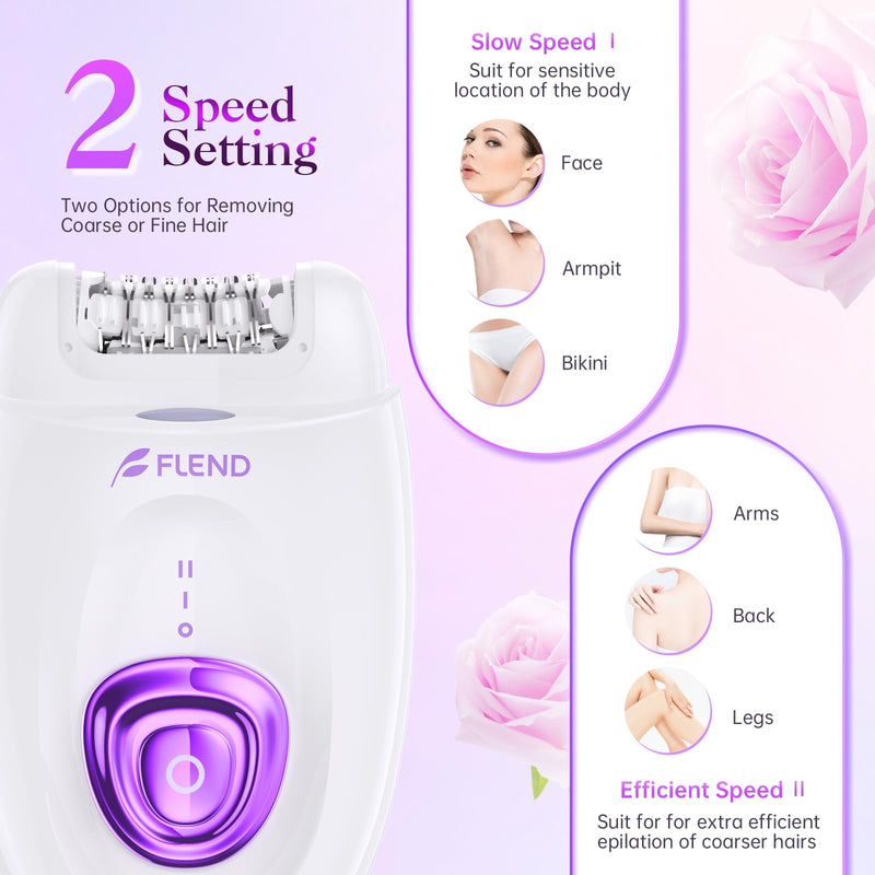 [Australia] - Epilator,Epilators Hair Removal for Women, 2 in 1 Hair Removal Device with LED Light & USB Rechargeable, Electric Shaver for Legs,Underarms,Bikini and Full Body Purple 