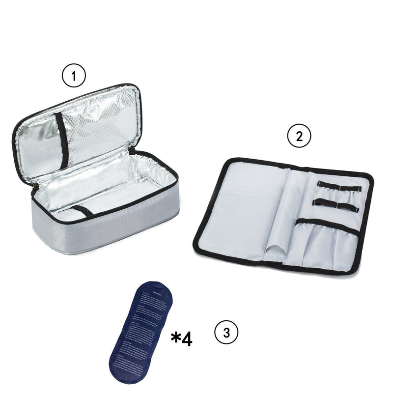 [Australia] - ALLCAMP diabetic bag cooler bag insulin bag for diabetes syringes, insulin injections and medication + 4 ice packs dark gray 