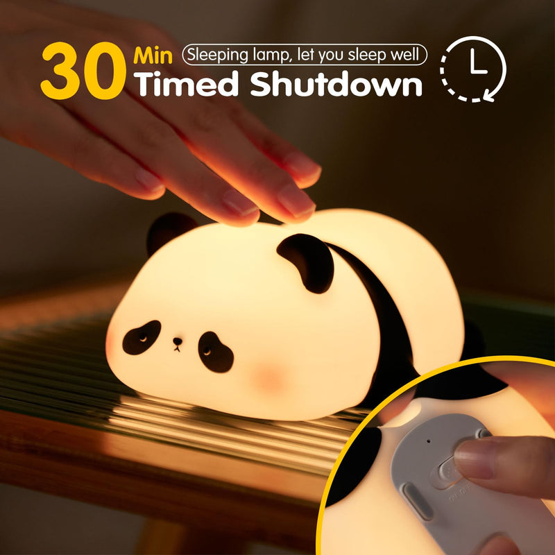 [Australia] - Panda Night Light, LED Squishy Cute Lamp, Night Light for Kids, Silicone Panda Light, Dimmable Girls Baby Bedroom Nightlight, Rechargeable Touch Lamp for Breastfeeding Nursery Decor 