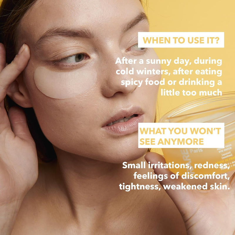 Trésor Solaire - Soothing Under Eye Patches - Soothing & Strengthening - With Vitamin E & Arnica - Brightening, Firming & Revitalizing - Multi-Active Serum Formula - 30 Pairs Tresor Yellow