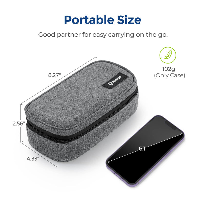 [Australia] - AUVON Portable Insulin Cooler Travel Case, Insulated Diabetic Bag with 2 x 160g Ice Packs for 6-8h Cooling Time, Medication Cooler Bag for Insulin Pens and Blood Glucose Monitor Supplies A-Gray 