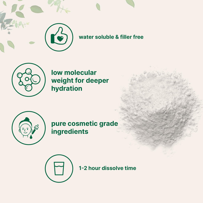 DEJIN Hyaluronic Acid Powder, Pure Hyaluronic Acid Powder for Face, Low Molecular Weight, Water Soluble Hydrating Ingredient for Skin Moisture, DIY Facial Serum, 100g