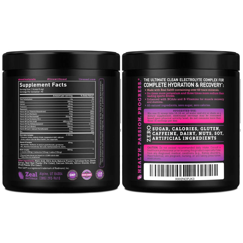 [Australia] - Enhanced Electrolyte Powder (Black Cherry| 90ct.) Sugar Free + BCAA, B-Vitamins & Real Salt® - Keto Electrolytes Drinks, Hydration Powder w Potassium, Sodium, Zinc, Magnesium for Hydration & Recovery Black Cherry - 90 Servings 