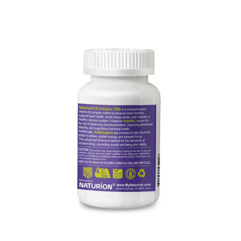 B Complex 1000 - Full Spectrum of B Vitamins for Energy, Heart & Immune Support - B-Complex Supplement with Adaptogens - 120 Capsules, 120-Day Supply 120 Count (Pack of 1)