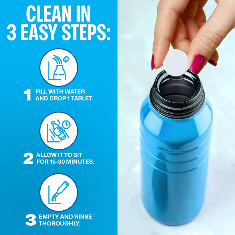 [Australia] - SoJourner Bags Water Bottle Cleaning Tablets - 36 Pack, Chlorine & Odor Free, Hydration Bladder and Water Bottle Cleaner Tablets, Removes Stubborn Stains & Odors 