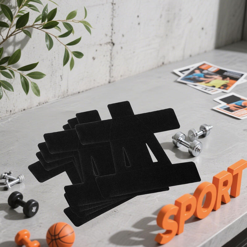 24 Pcs Kinesiology Tape Pre Cut Breathable Waterproof Elastic Kinesiology Athletic Tape for Shoulder Pain Relief Muscle Sports Shoulder Support (Black)