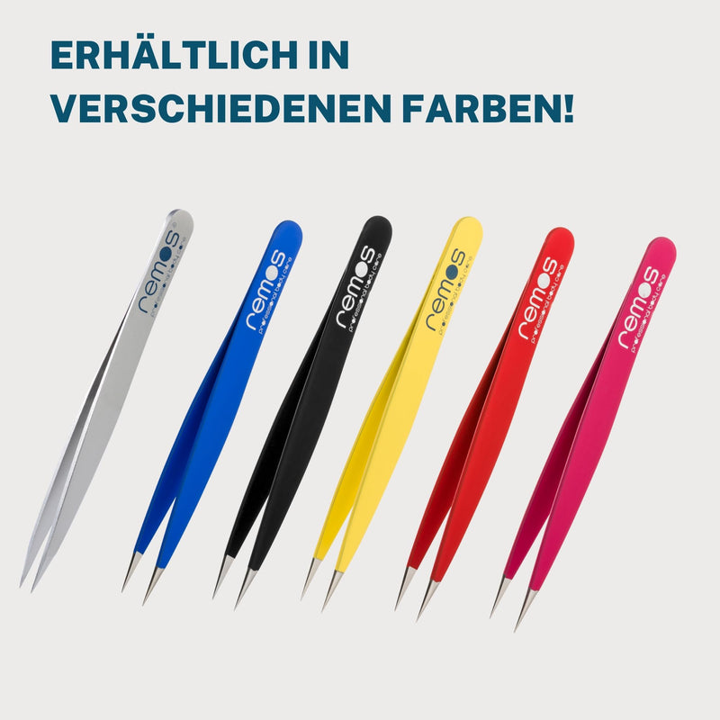 [Australia] - REMOS splinter tweezers - stainless steel [INOX] 9.5 cm - fine tip red 