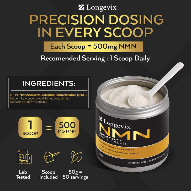 NAD Powder 50,000mg/50g - Pure - High Strength NAD Supplement - NAD+ Support - Vegan - NAD Supplements UK Pure
