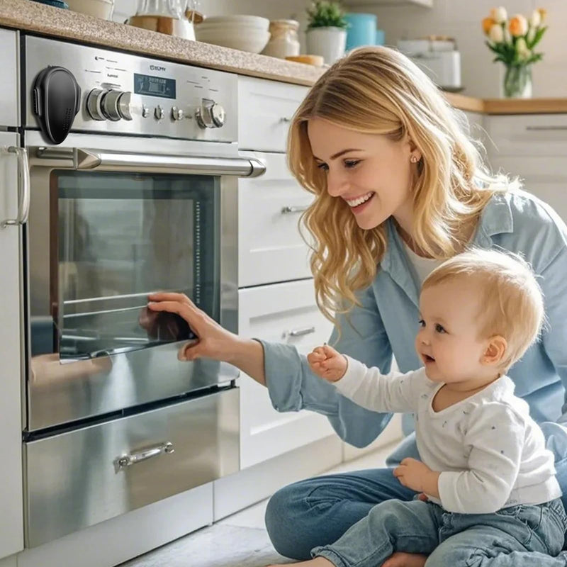 [Australia] - Oven Lock Child Safety (2Pack), Childproof Oven Door Lock, MCOTOP Oven Safety Lock, Heat-Resistant Material no Tools Need or Drill, Oven Door Lock Child Safety Easy to Install (Black) BLACK-2 Pack 