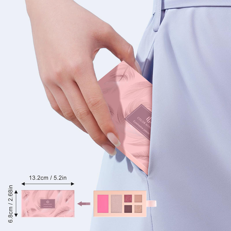 [Australia] - Color Nymph Small Makeup Palette Set for Face | Cosmetics Gift Set for Women & Girls | 12 Colors Eyeshadow, Blush, Highlighter, Contour Powder, Lip Gloss & Brush Kit | Travel-Friendly (Pink) Pink 