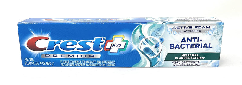 [Australia] - Crest Premium Plus Anti-Bacterial Toothpaste, Smooth Peppermint Flavor 7.0 oz (Pack of 3) 