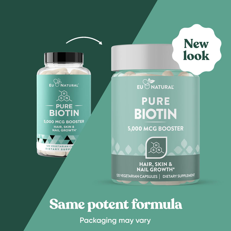 Biotin 5000 mcg Hair Growth Vitamins for Women & Men, 120 Capsules | High-potency biotin to support healthy hair, stronger nails & glowing skin