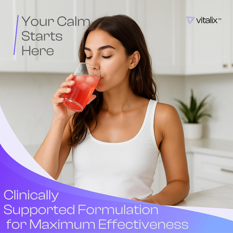 [Australia] - Vitalix Cortisol Cocktail‚ÄìPremium Calm Drink Mix | Cortisol Supplements for Women & Men + Cortisol Detox | Ashwagandha KSM 66, Magnesium Glycinate, L Theanine | Raspberry Lemonade ‚Äì 30 Servings 