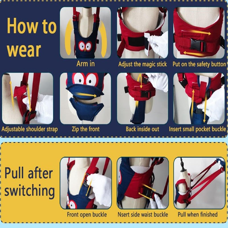 [Australia] - Baby Walking Harness, Handheld Kids Walker Helper, New Upgrade Breathable and Adjustable Toddler Infant Walker Harness Assistant Belt with Instructions for 7-24 Month (Seasonal Green Puppy) Seasonal Green Puppy 