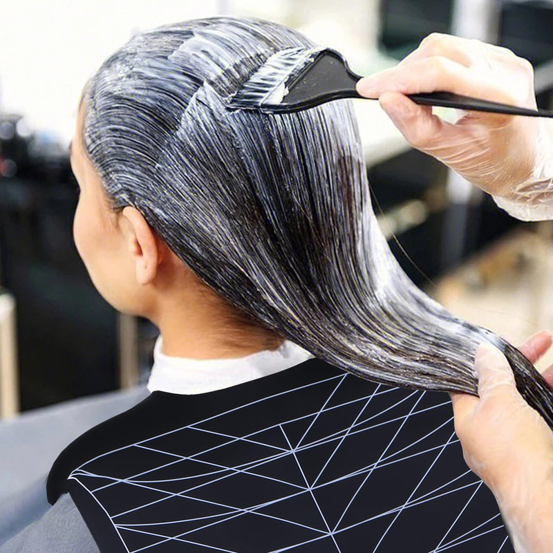 Hair Cutting Collar with Guidelines – Waterproof Silicone Cutting Cape & Weighted Neck Wrap for Hair Stylist, Barber Shop, Salon & Home Use – Large Haircut Mat for Precise Styling - Black