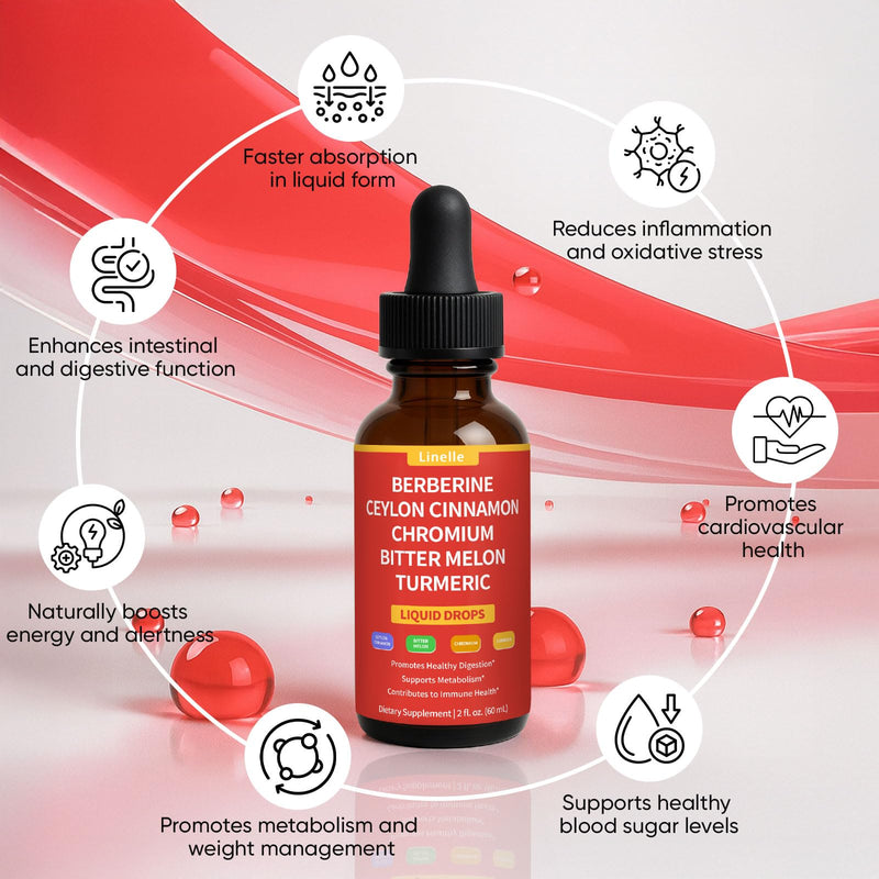 [Australia] - Berberine Drops with Ceylon Cinnamon, Bitter Melon Extract, Gymnema, Chromium, Turmeric, Organic Panax Ginseng, Moringa (2) 2 