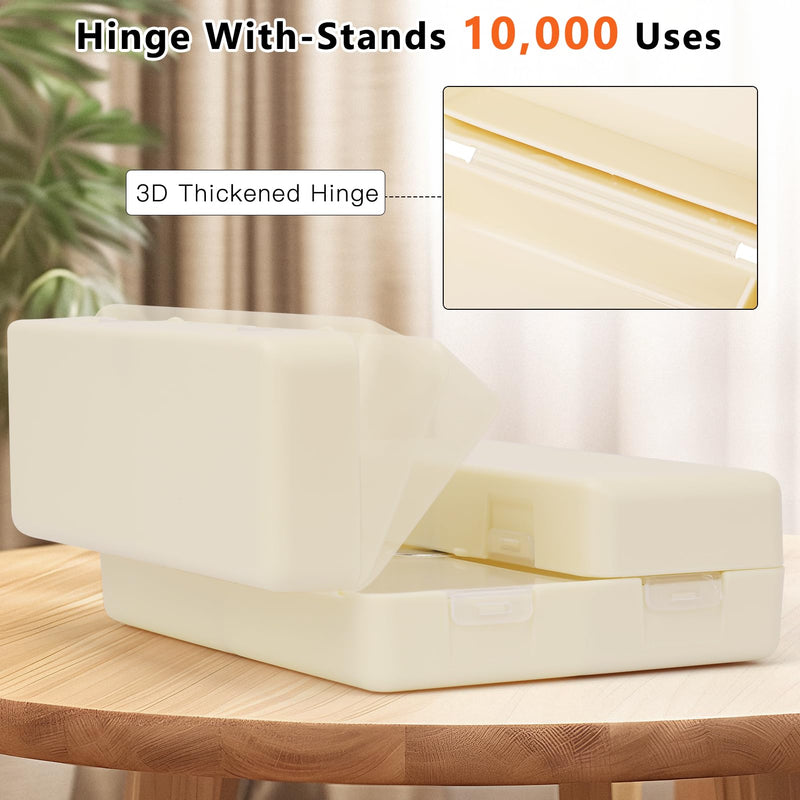 FYY Travel Pill Organizer, Pill Box Medicine Case-2pcs Beige | Easy to Use, Privacy Protection,Magnetic Foldable Pill Case for Purse or Pocket to Hold Vitamins,Supplements,Medication,2 Pcs Large (1 Piece), Small (1 Piece)