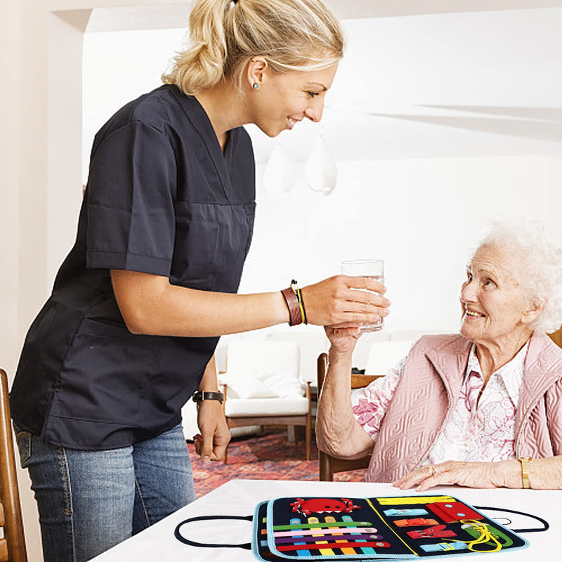 [Australia] - Fidget Blanket for Adults with Dementia,Dementia Activities for Seniors,Alzheimers Dementia Products for Elderly,Toddler Busy Board,Fidget Toys,Autism Sensory Toys for Autistic Children. 