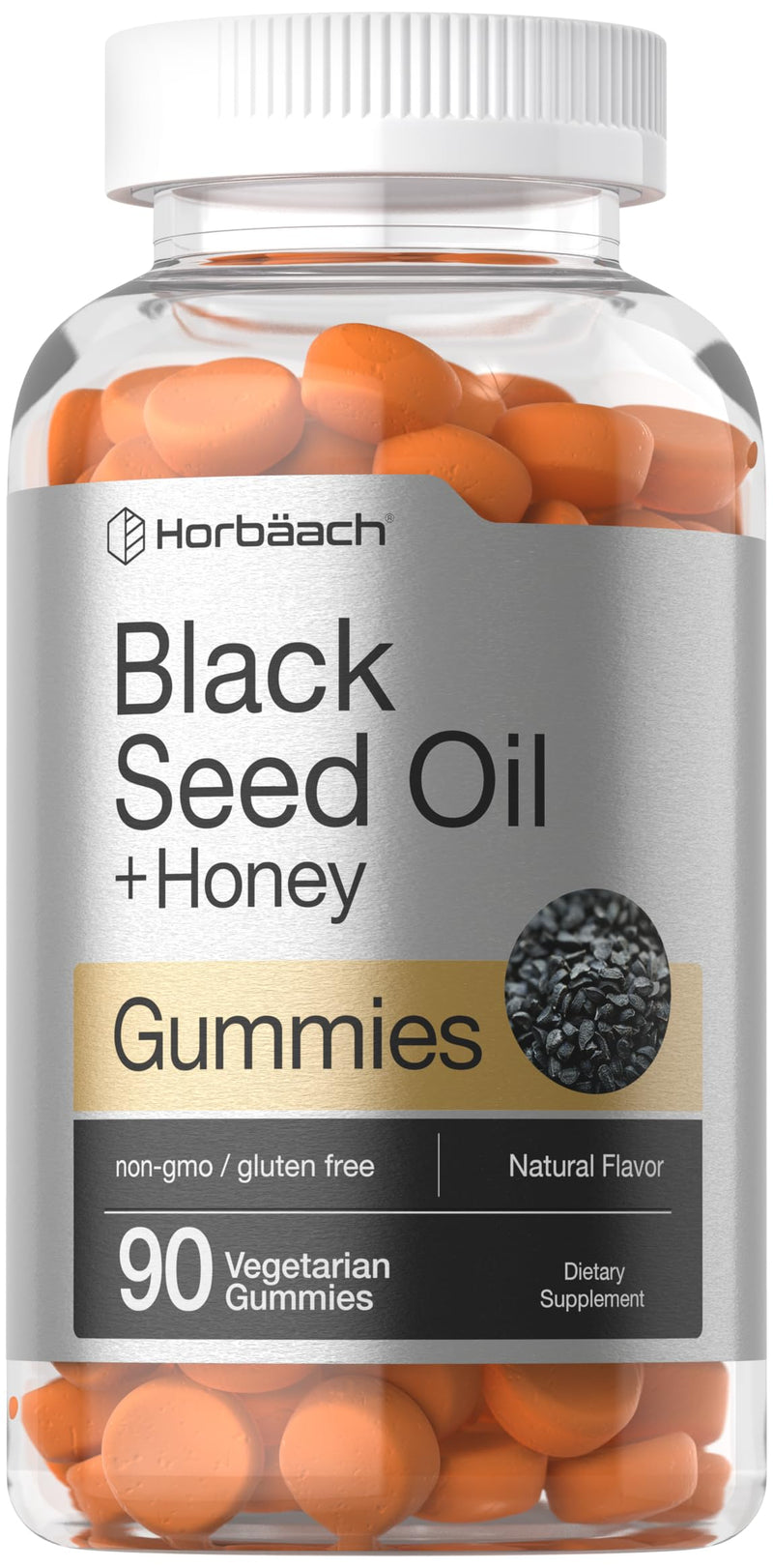 Horbäach Blackseed Oil Complex Gummies | 90 Count | Vegetarian, Non-GMO, and Gluten Free Formula | Nigella Sativa Lemon 90 Count (Pack of 1)