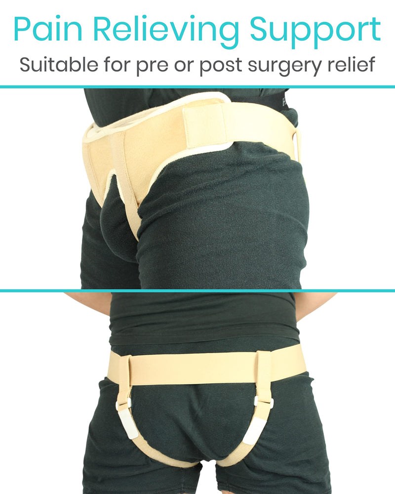 [Australia] - Vive Hernia Belt - Hernia Support Truss for Single/Double Inguinal or Sports Hernia - Two Removable Compression Pads & Adjustable Groin Straps - Surgery & Injury Recovery (Small) Small 