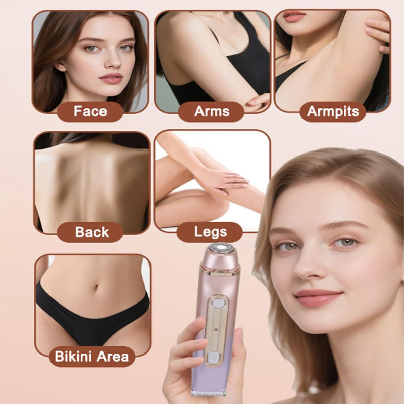 [Australia] - 2 in 1 Bikini Trimmer for Women Dual Head Electric Razor IPX7 Waterproof Wet/Dry Use Women Electric Shaver, Body Facial Hair Remover for Bikini Legs Arm Underarm, Rechargeable 