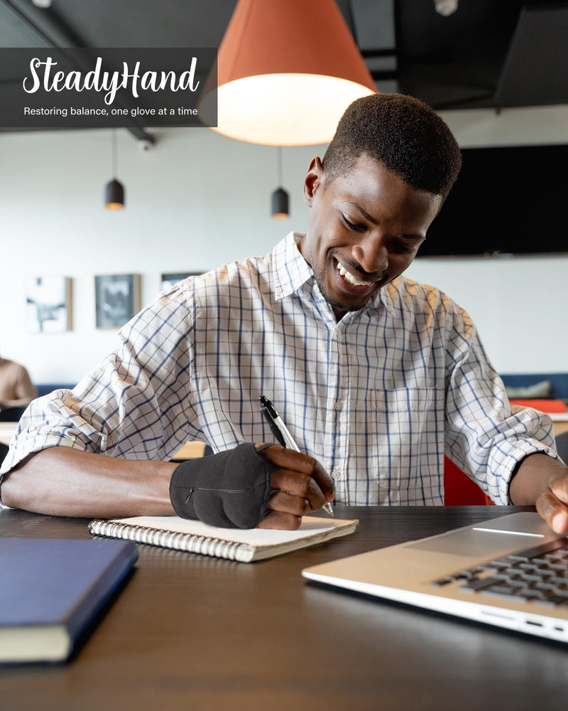 [Australia] - SteadyHand Adjustable Weighted Gloves for Hand Tremors, Weighted Wrist Strengthening Tool Utensils for Enhanced Fine Motor Skills - Hand Solution for Parkinson's, Stroke Patients X-Large 