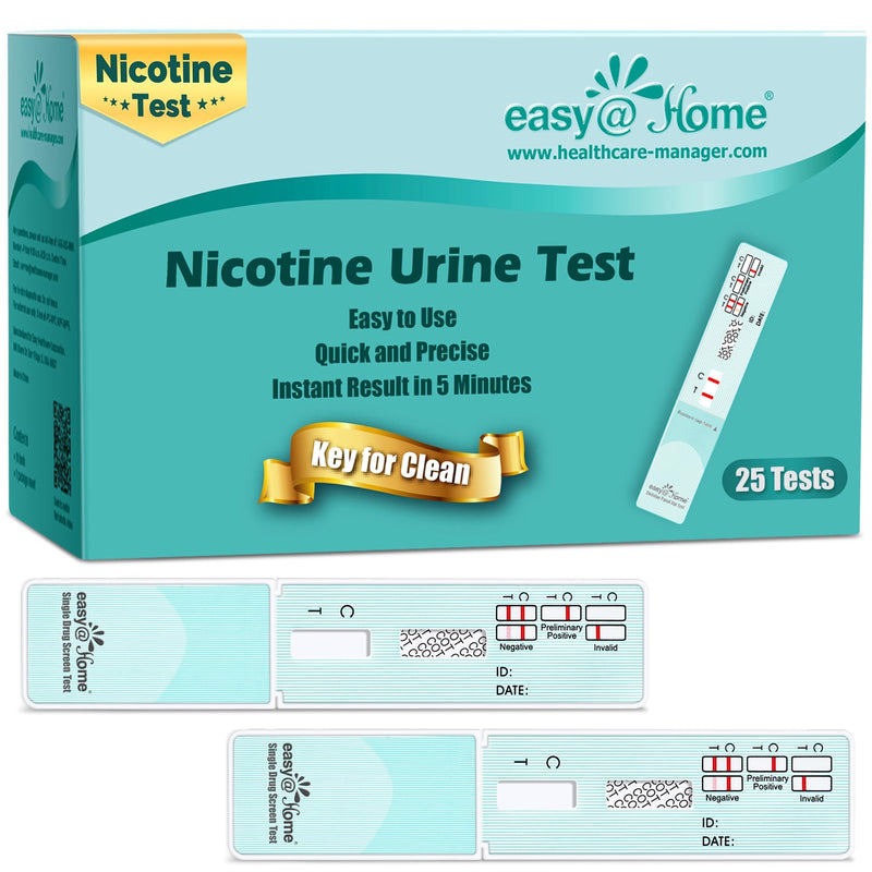 Easy@Home 25 Pack Nicotine Urine Test Strips, Cotinine Urine Screen Test | Cotinine Urine Screen Test, 25 Rapid Testing Detection 200 ng/mL #ECOT-114 25 Count (Pack of 1)
