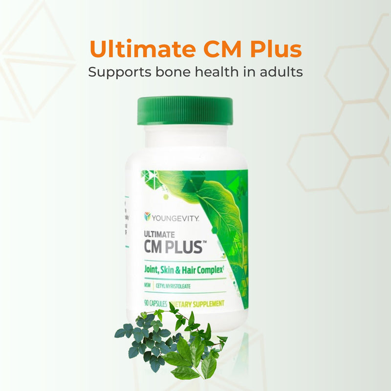 Youngevity Ultimate CM Plus MSM & Cetyl Myristoleate Bone Support, 90 Caps | Patented CMComplex, MSM, cetyl myristoleate, bone support, muscle health, healthy exercise support, daily use, 90 capsules