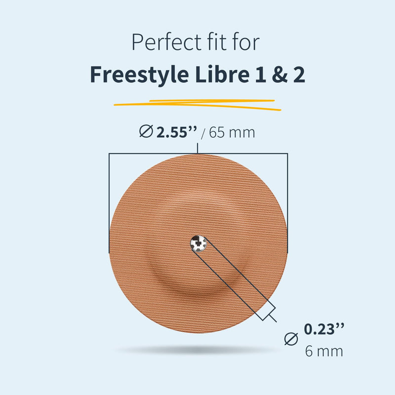 MySweetStitch - 25 x Freestyle Libre 1 & 2 Round Patches with Ventilation Hole, Overpatch Ø 65mm, Waterproof, Breathable, Made in Germany, Pride 25 piece
