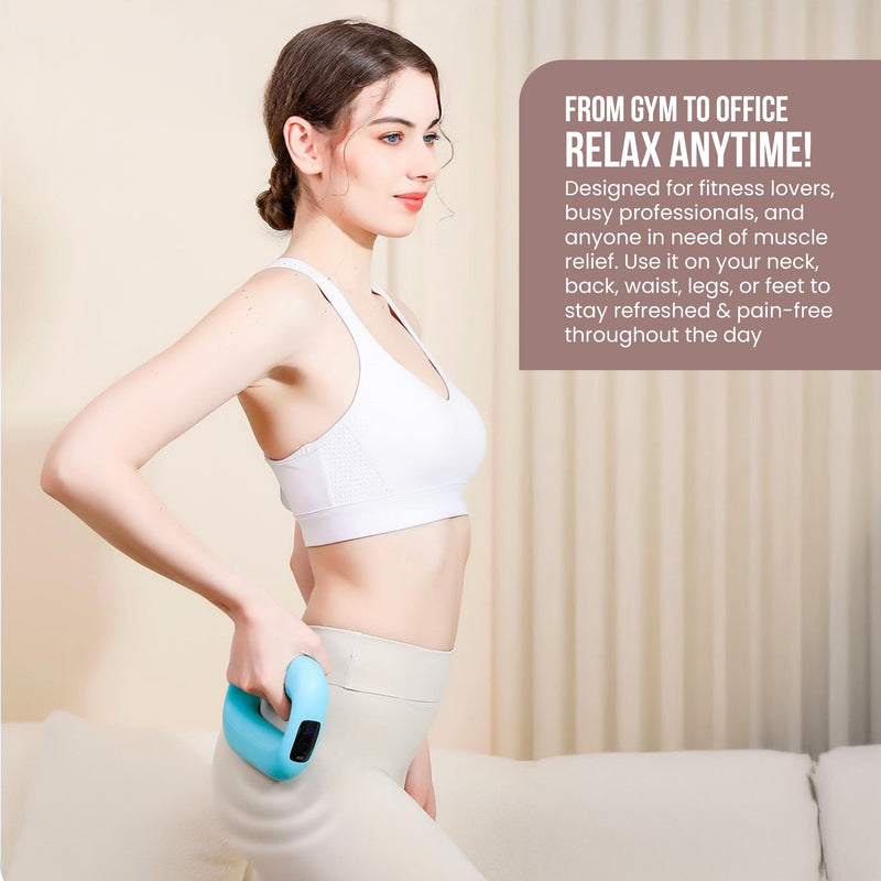 [Australia] - MONASUN Deep Tissue Massage Gun Portable – Mini Massage Gun with Hands-Free Strap – Handheld Massager for Athletes, Travel, Full-Body Pain Relief – 5 Speed Levels and Quiet Percussion 