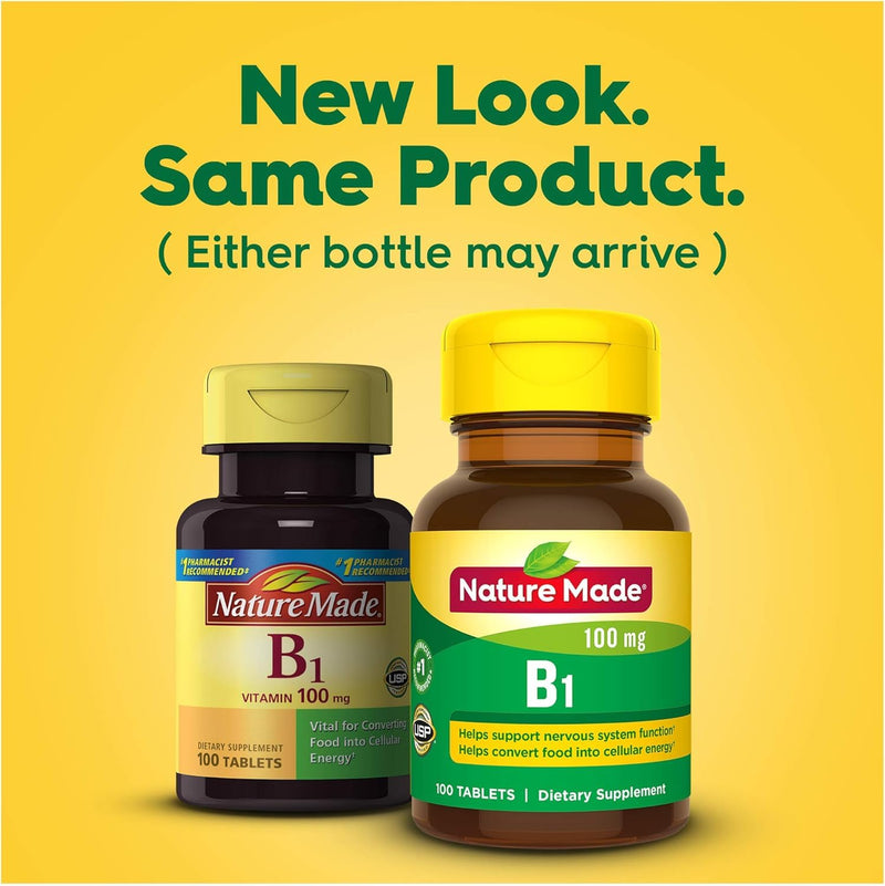 Nature Made Vitamin B1 100 mg, Dietary Supplement for Energy Metabolism Support, 100 Tabletss, 100 Day Supply. No Artificial Flavors 99 Count (Pack of 1)
