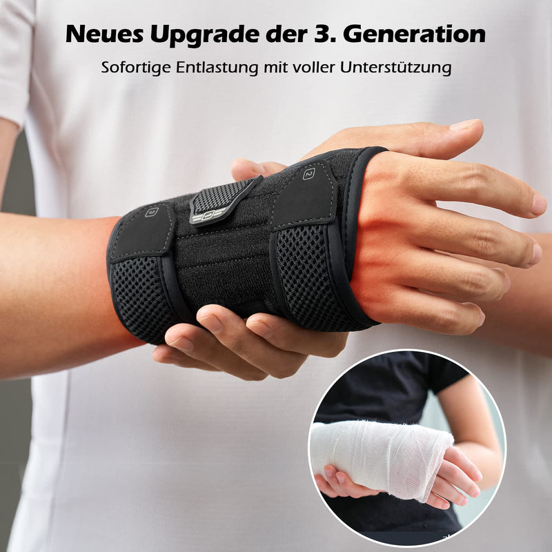 [Australia] - FREETOO Wrist Support with 3 Metal Splints for Carpal Tunnel Syndrome, Comfort Wrist Bandages with Soft Padding for Women Men, Wrist Splint for Tendinitis, Arthritis, Sprain Recovery S/M (Wrist 13-19 CM) Right Black 