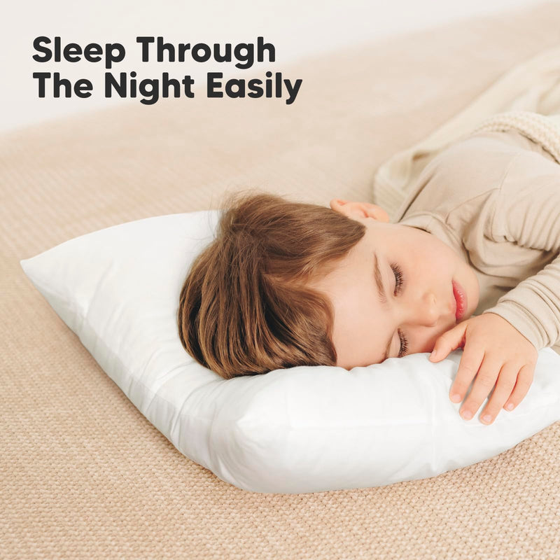 [Australia] - KeaBabies 2-Pack Toddler Pillow - Soft Organic Cotton Toddler Pillows for Sleeping, 13X18 Small Pillow for Kids,Kids Pillows for Sleeping,Kids Pillow for Travel,School, Nap,Age 2 to 5 (Soft White) Soft White 2-Pack, Standard 