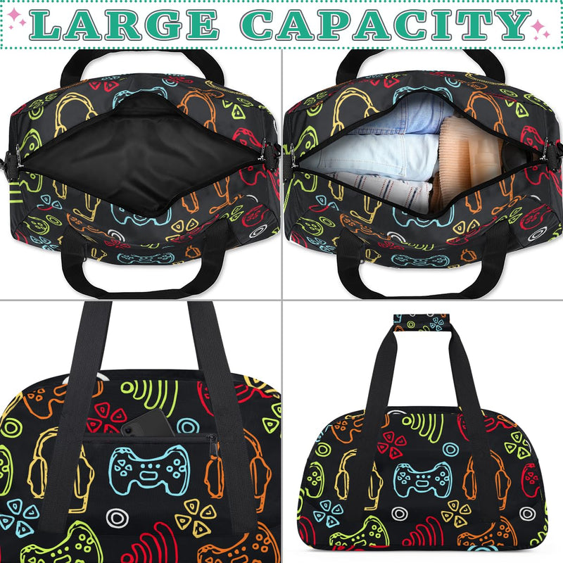 Kids Overnight Duffle Bag Boys Sport Gym Bag, Carry On Weekender Travel Bag for Kid Boys (Game) Game