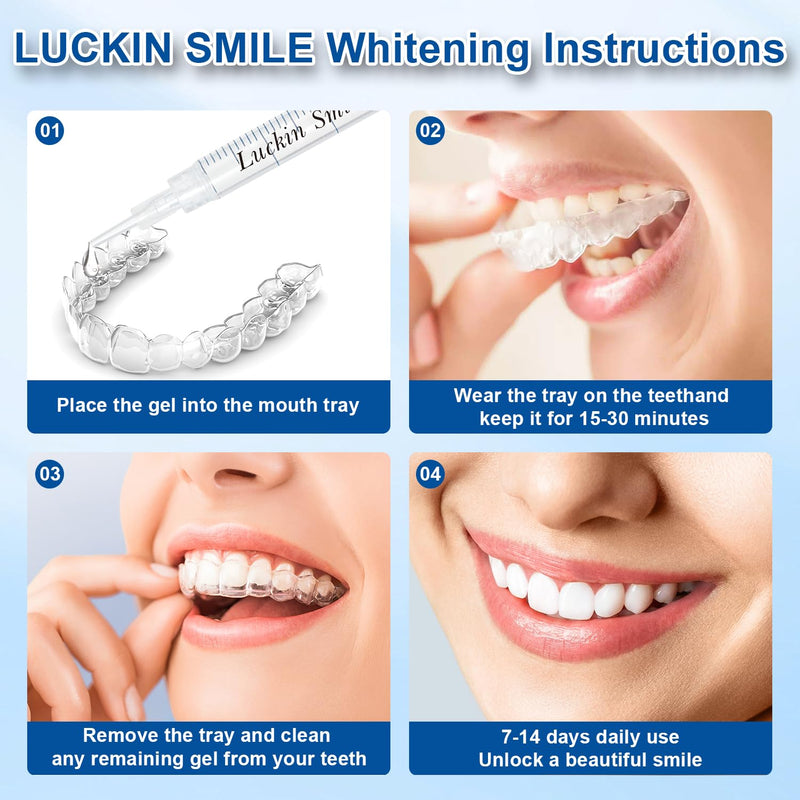 LUCKIN SMILE 10-Pack 44% Teeth Whitening Gel Refills, 44% Carbamide Peroxide Gel, Sensitive Teeth Whitening, 3ML Whitening Gel Syringes for Teeth Whitening Kits Trays, 60 Whitening Treatments