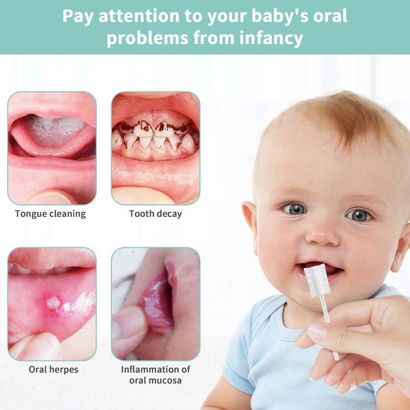 [Australia] - 42PCS Finger Baby Toothbrush with Absorbent Gauze, Tongue Cleaner, Oral Cleaner for 0-36 Months 42 Count (Pack of 1) 