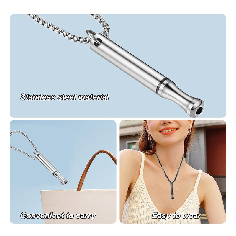 [Australia] - Pack of 2 smoking cessation aids, V2 necklace, smoke-free original, breathing chain, smoke-free aid, smoking cessation chain with whistle, fear breathing necklace with resistance, against quitting smoking necklace 