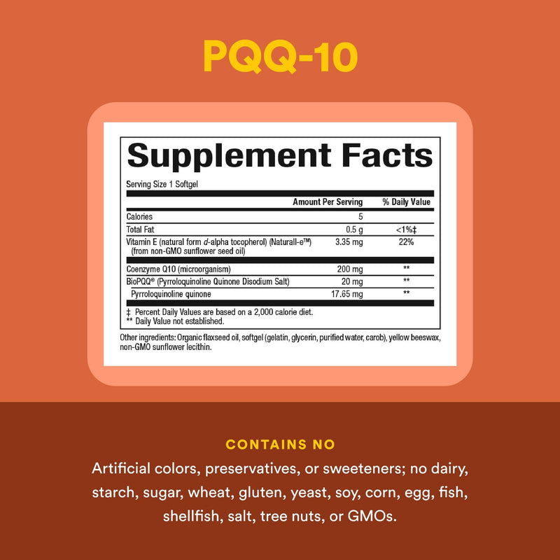 Natural Factors, PQQ-10, Supports Energy and Healthy Aging, Dietary Supplement, 60 softgels (60 servings) 60 Count (Pack of 1)
