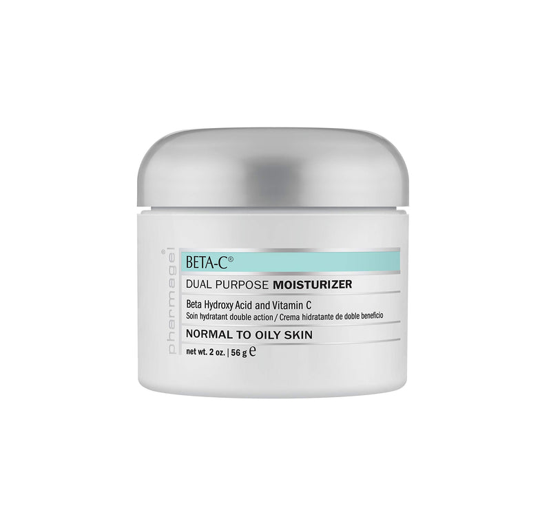 Pharmagel Beta-C Dual Action Moisturizer Normal to Oily Skin | Brightening and Smoothing Face Moisturizer | Pore Minimizer & Rejuvenation - 2 oz.