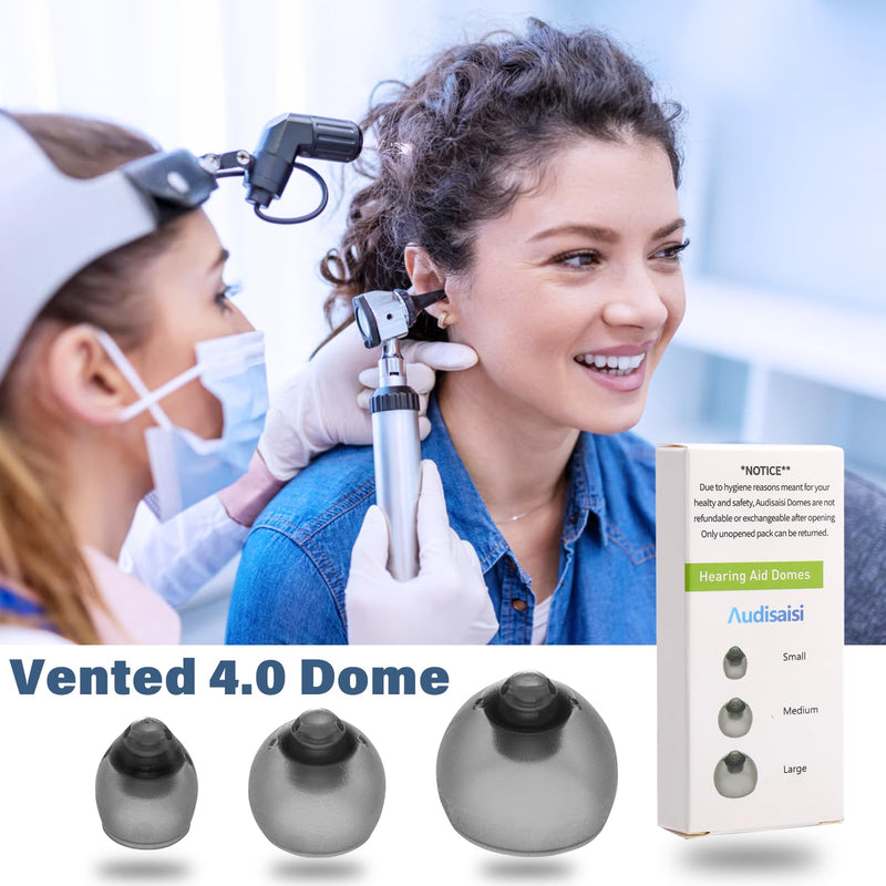 20pcs Phonak Vented 4.0 Hearing Aid Domes Ideal for Mild Hearing Loss Compatible Comfortable Silicone for Small to Medium Ear Sizes Medium Size 9mm0.35inch