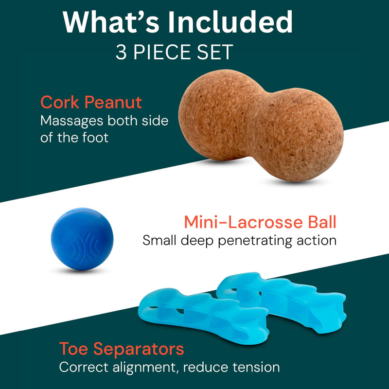 [Australia] - Plantar Fasciitis Relief Kit 3pc – Dr. Designed Heel Pain Relief Plantar Fasciitis with 3 Healing Tools for Ball of Foot Pain Relief + Step by Step Easy Recovery Videos 3-Piece 