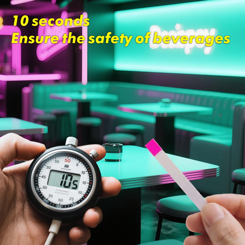 Spike Drink Test Strips Detector for Beverage Safety, 50 Count, 10-Second Detection, Tests for GHB and Ketamine in Beverage, Water, Wine, Cocktail, Beer, Juice etc; 1 Count (Pack of 50)