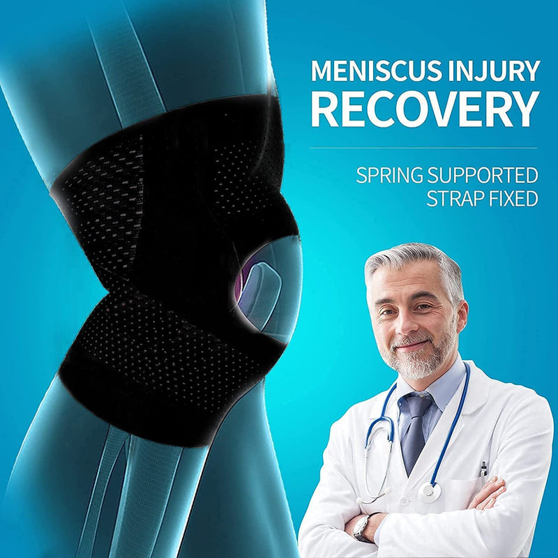 [Australia] - Knee Brace for Men Women, Knee Support with Side Stabilizers for Meniscus Tear Knee Pain, Adjustable Patella Knee Support Knee Brace for ACL MCL Arthritis Injury Recovery (XXL) XXL 