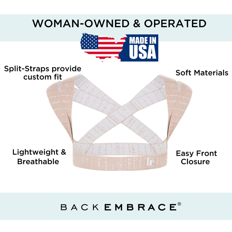 [Australia] - Posture Corrector for Women and Men - Made in USA - Slim and Adjustable Shoulder Brace - Back Brace for Back Pain Relief - Sand Drizzle M/L 