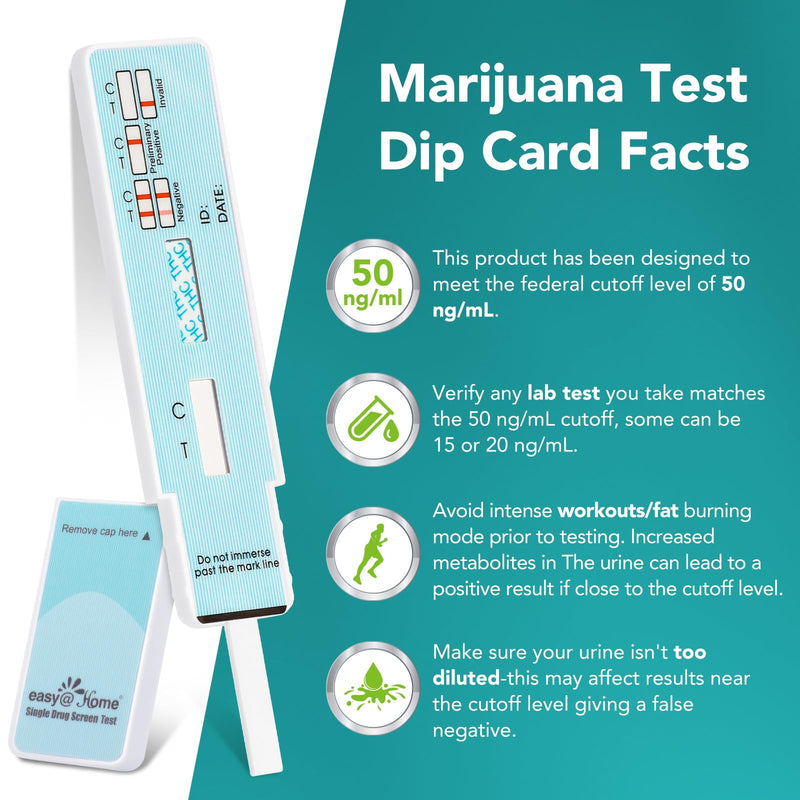 Easy@Home 3 Pack Marijuana Drug Test Kit - Urine THC Test for Home Use | THC Urine Tests (Cannabinoids Test) for Home Use, THC Detox Testing Kits 50ng/mL, Drug Testing Kit Track THC Detox #EDTH-114