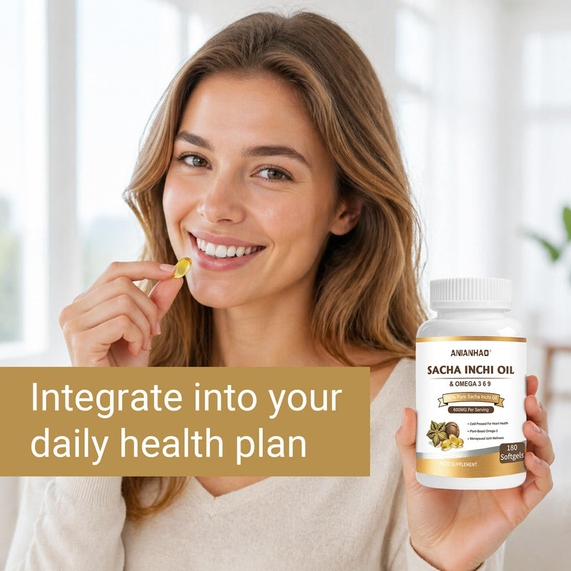 Sacha Inchi Oil Capsules, Sacha Inchi Oil Softgels, Ath Oil Hydrates The Joints for Menopausal Joint Dryness, Rich in Vitamin D3, 180 Count