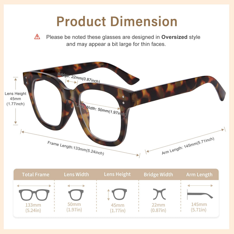 [Australia] - Madison Avenue Women Blue Light Glasses,Oversize Blue Light Blocker for Women, Anti Eyestrain & UV Protection Computer Eyeglasses Hanna (Tortoiseshell) Tortoiseshell Oversized 