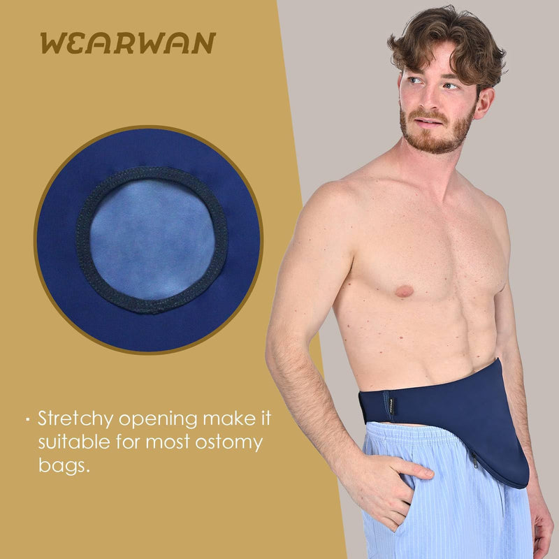 [Australia] - Colostomy Bag Covers for Women and Men, Ostomy Bag Covers, Ostomy Belt Abdomen XL Dark Blue 
