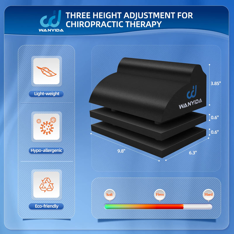 [Australia] - WANYIDA Lumbar Orthotic Traction Roll Device, Lower Back Stretcher for Pain relief, Back Traction for Lumbar Decompression, 3 Height Adjustable Lumbar Stretcher, Chiropractic 